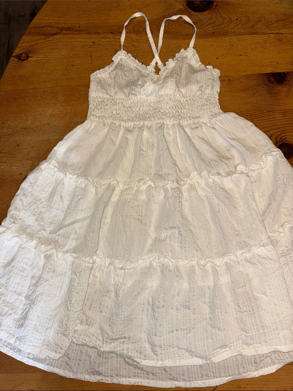 H&M White Tiered Smocked Sundress